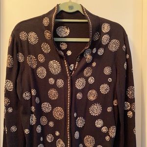 Nic&Zoe Embroidered Sweater jacket
